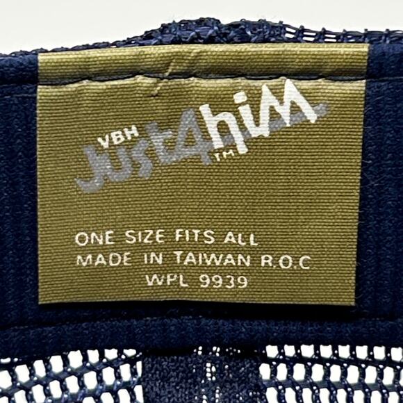 Vintage 80s US Navy Trucker Hat Cap USN Wings Anchors Military Snapback Blue - Picture 9 of 10